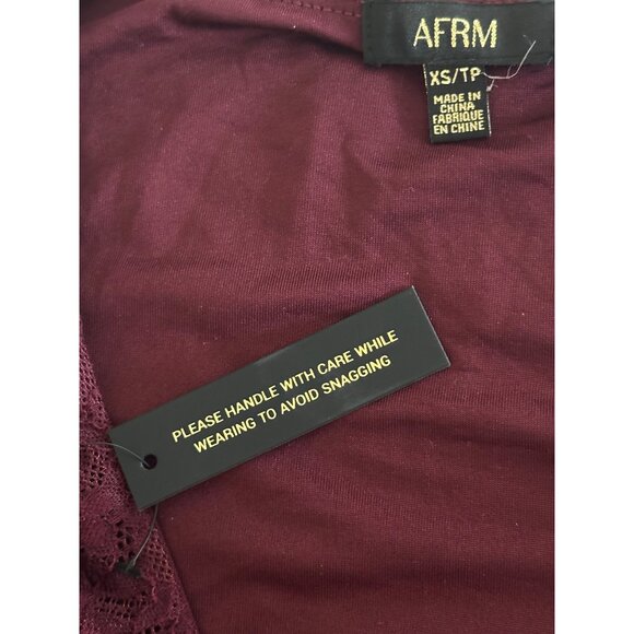 AFRM Trina Dress in Fig X-Small New Womens Lace Sheer Maxi Gown - Picture 7 of 9